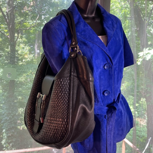 Aleanto Collezioni Made in Italy black leather cute large bag. Cute design. - Picture 4 of 15